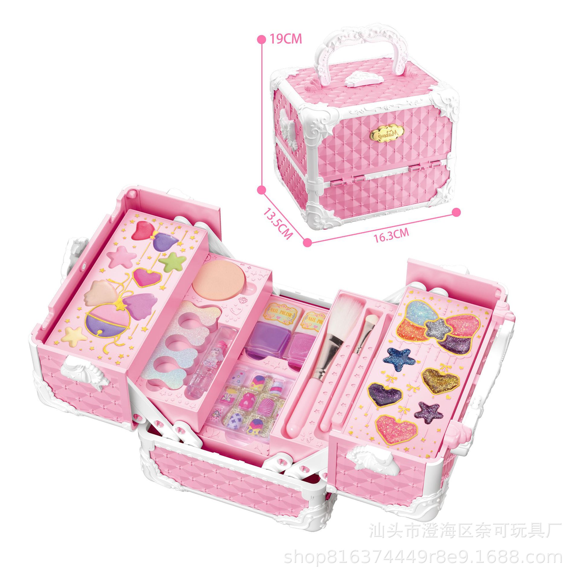 Transfronterizos amazon niños maquillaje juego de juguetes de maquillaje para niñas caja de maquillaje de sombra de ojos lápiz labial