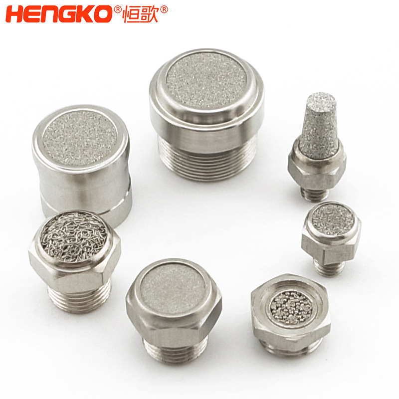 消音器用于MOGAS气动开关阀排汽降噪3-90微米丝网铜/不锈钢消音器