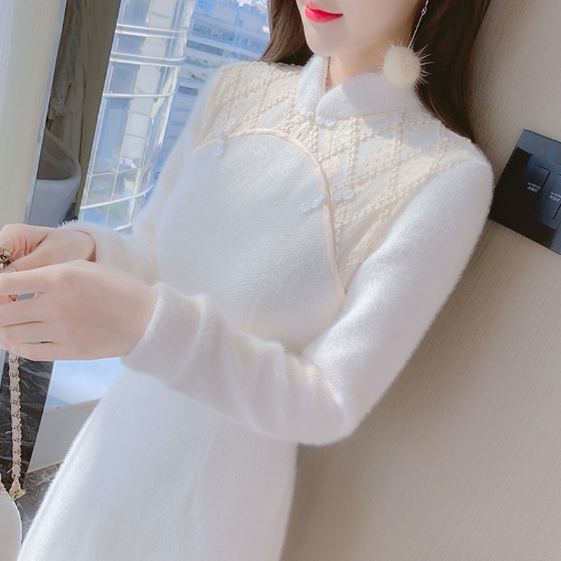 改良版旗袍连衣裙子女装秋冬装年新款早秋时尚气质小个子