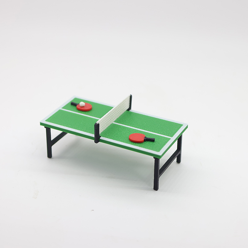 Mini juego en miniatura juguete mini simulación de mesa de tenis de mesa modelo en miniatura decoración de escena deportiva
