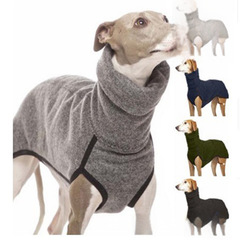 跨境外貿新款亞馬遜寵物狗狗拼接純色保暖高領狗服裝