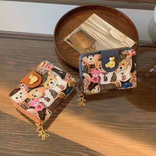 Cross-Border Popular Dinnie Bear Large-Capacity Cartoon Cute Multi-Functional Money Card All-In-One Fashionable and Versatile Interlayer