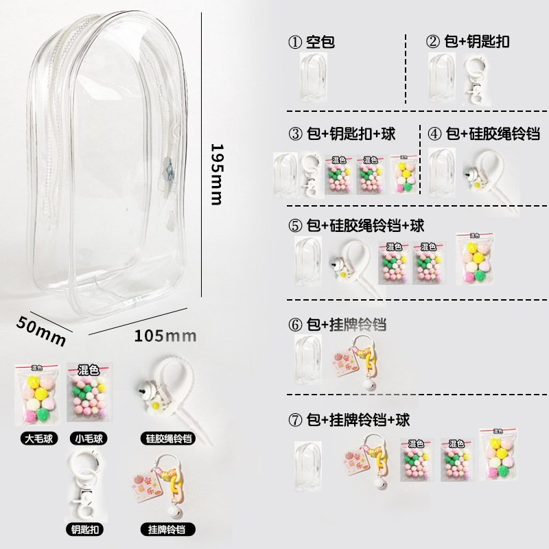 Transparent large cabin bag (transparent zipper)