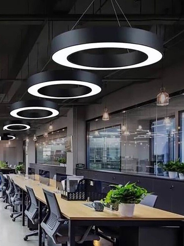 ラウンド LED シャンデリアオフィスジムスーパーマーケットショッピングモールショップ商業産業クリエイティブ特殊形状六角形ライト|undefined