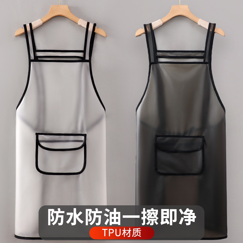TPU 無洗エプロン家庭用キッチン防水オイル 2025 新しいインターネット有名人の作業服調理エプロン春と秋のスーパー|undefined