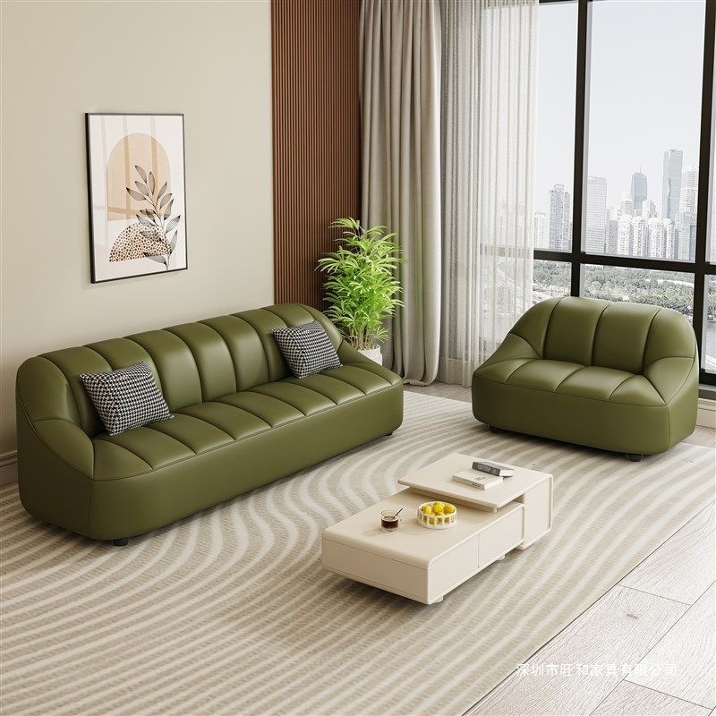 Jmo New Simple Home Apartment Rental Hotel Office Light Luxury Straight Row Reception Small Apartment Living Room Sofa