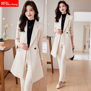 Mid-Length Suit Windbreaker Jacket for Women Spring & Fall 2023 New High-End Casual Suit 9977