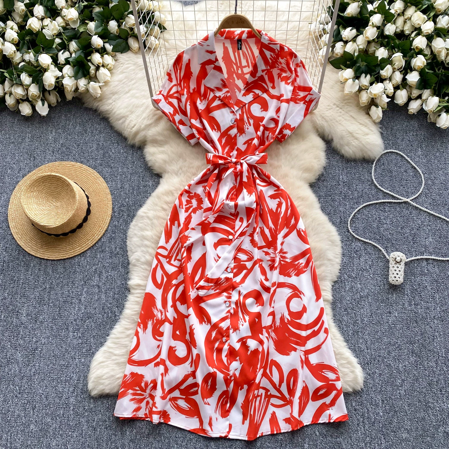 Пригородные женские летние платья новый модный квадратный воротник с короткими рукавами