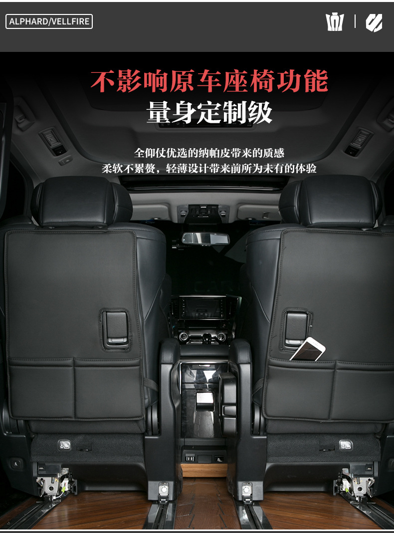 Seat Anti-Kick Pad for Toyota Alphard 15-25 Interior Accessories