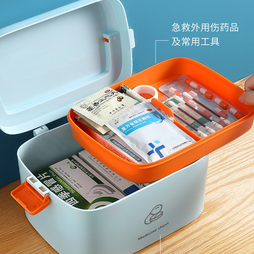 Home Medicine Box Family Size Large Capacity Multi-layer Medical Box Full Set Emergency Medical Care Medical Storage Medicine Small Box