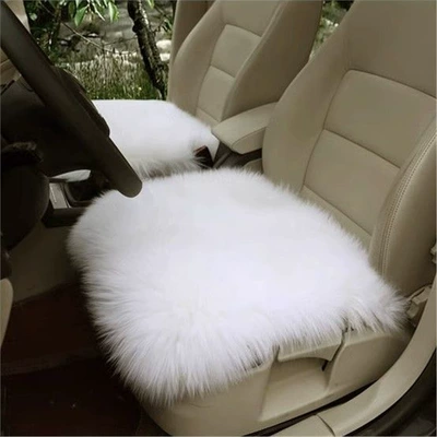 Whole Goatskin Cushion, Pure Wool Car Seat Cushion, Backless Three-Piece Set, Front and Rear Single-Piece Square Cushion, Fur Integrated