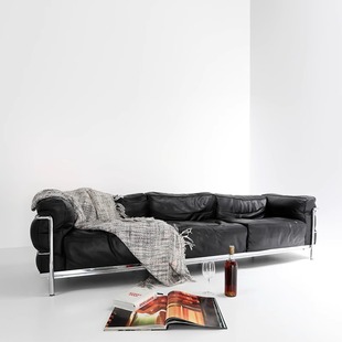 Le Corbusier LC3 Sofa Cassina Genuine Leather Single Sofa Chair Middle Ancient Bauhaus Balcony Internet Celebrity Leisure Chair