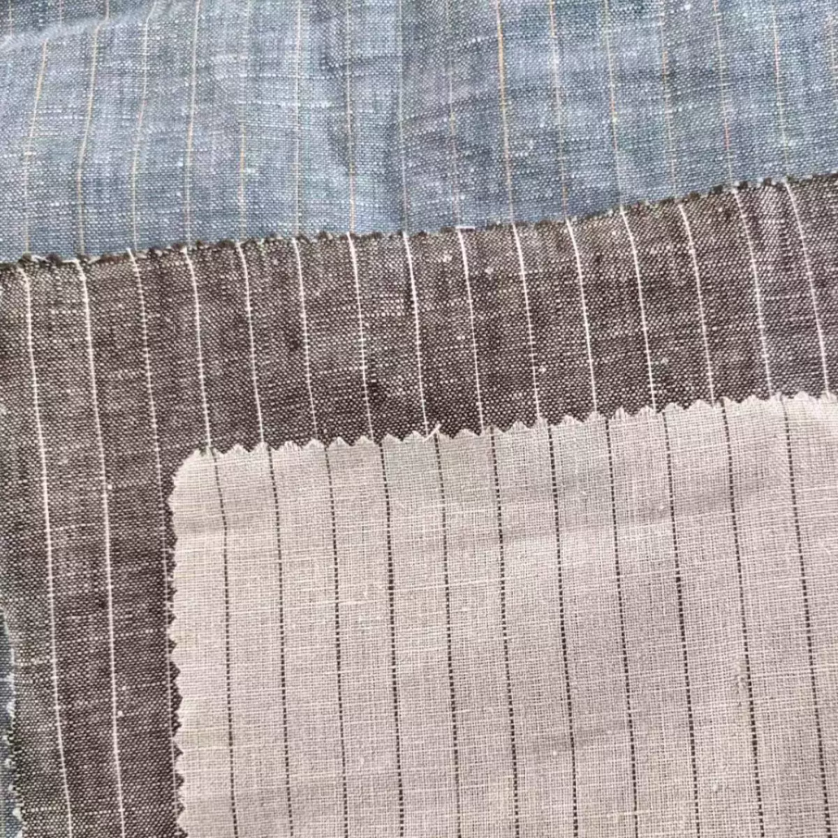 纯亚麻色织条子布 亚麻面料 衬衫 连衣裙上衣裤装面料