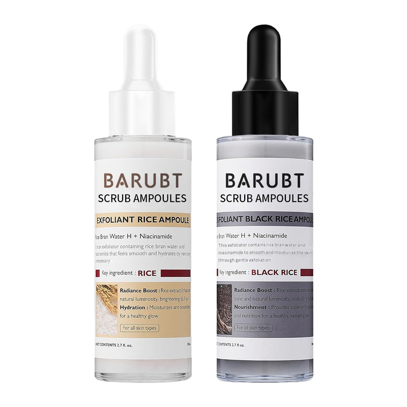 BARUBT 白米 + 黒米アンプル ソフト角質除去フェイシャル & ボディスクラブ角質減少エッセンス ブライトニング|undefined