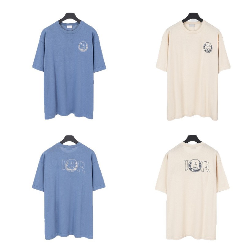 Dijia Tシャツ。ハイバージョン 2025 夏新作子猫ロゴ柄刺繍カジュアル男女兼用半袖 T シャツ|undefined