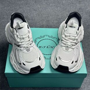 Zhao Lusi's Same Style Silver Daddy Shoes for Women 2025 Summer New Style Comfortable Thick-Soled Mesh Breathable Sports and Casual Shoes
