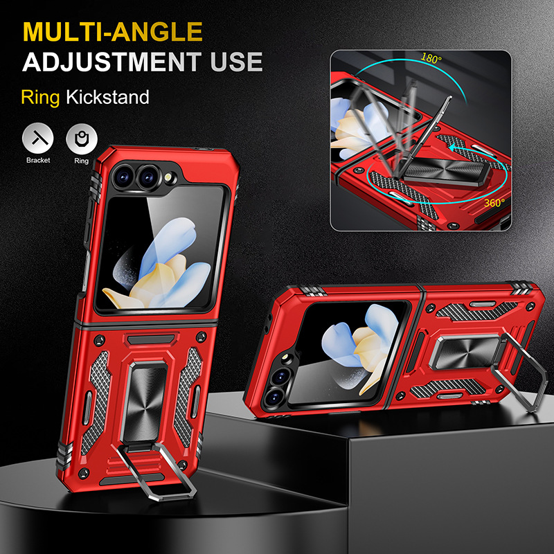 Adecuado para Samsung Z Flip6 Passenger empuja la ventana soporte giratorio funda para teléfono móvil Flip5 funda protectora anticaída magnética para automóvil