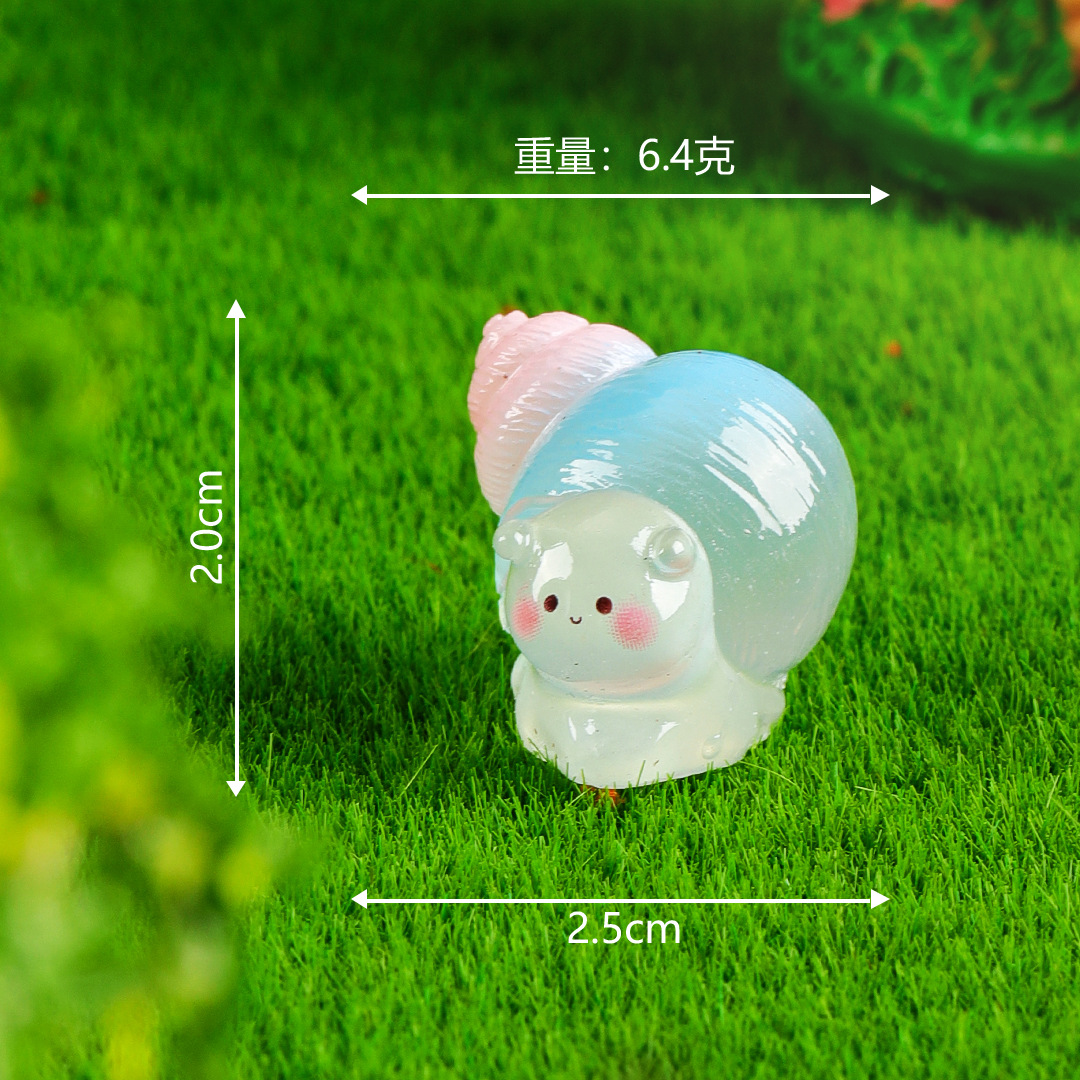 Musgo micro paisaje creativo luminoso color caracol jardinería decoración de bricolaje bolsa ciega accesorios colgantes pequeños adornos