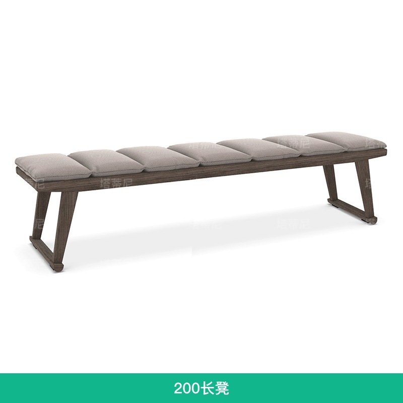 Mesa y silla de madera maciza al aire libre patio jardín ocio mesa larga hotel villa jardín impermeable combinación de mesa de teca