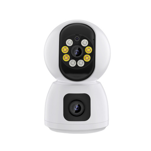 icsee gun-style panoramic dual-screen wireless surveillance camera for home use with 360-degree remote night vision by Xiongmai