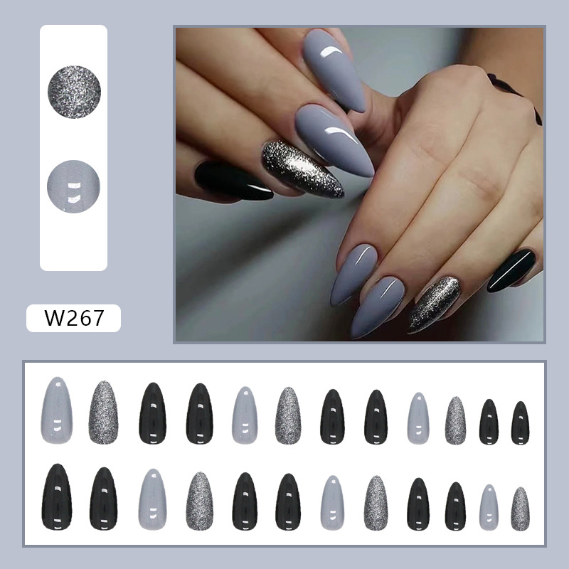 Stylish Press-on Nails Whitening Effect False Nails 24 Pieces Set_voghion.com