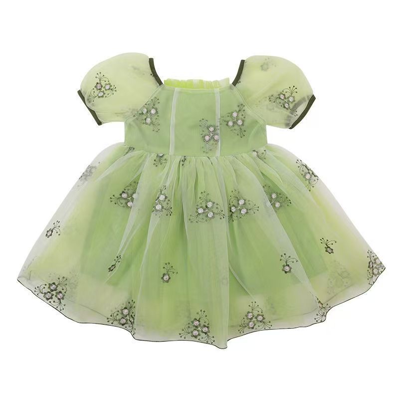 Vestido de verano de niñas bebé estilo extranjero personalidad de moda de niños estilo chino bordado vestido antiguo de malla princesa falda cheongsam