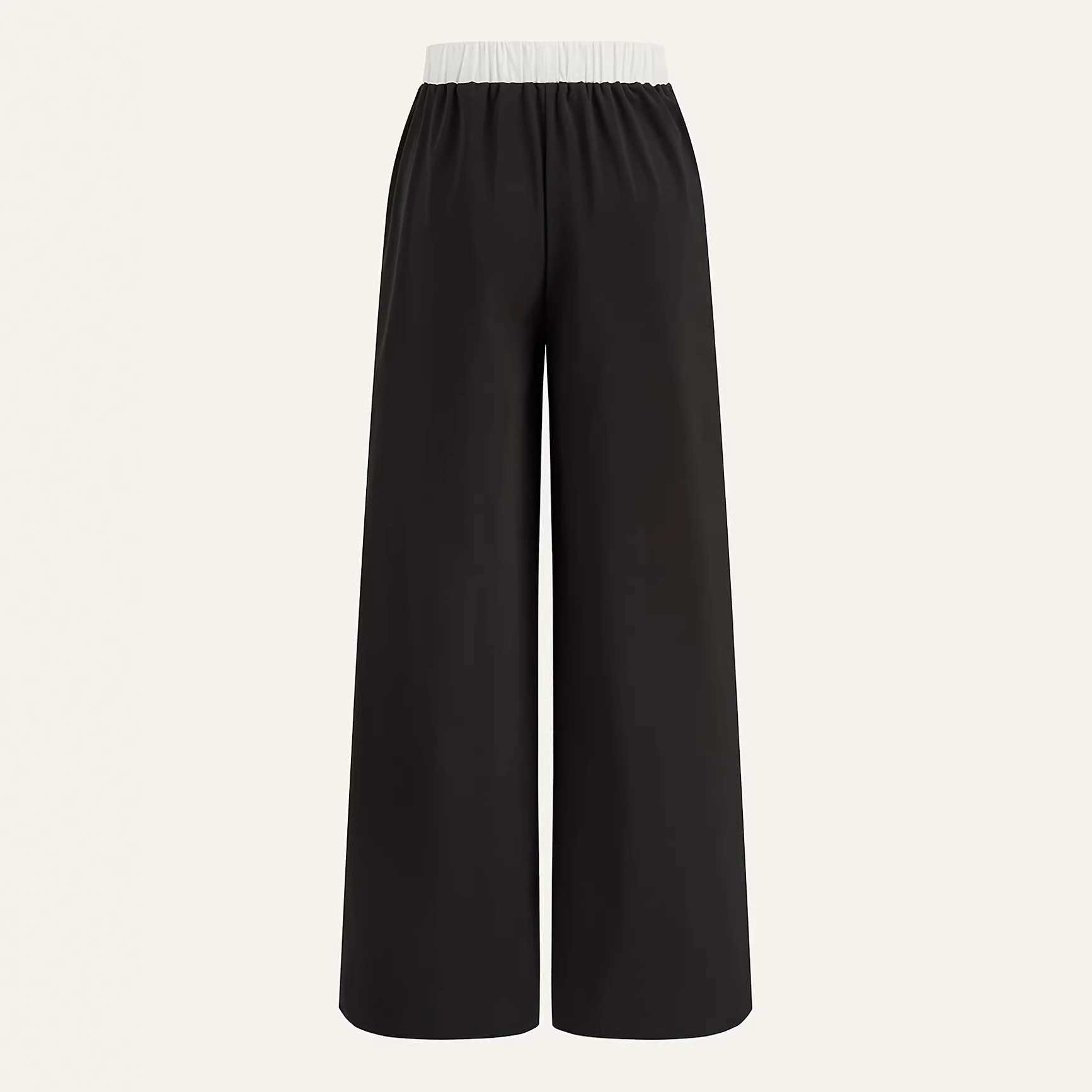 Gold Milan Print Loose-fitting Spring And Autumn Women's Casual Elastic Waist W'w Wide-leg Pants_ecoleips.com