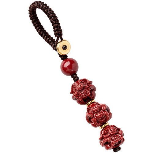 Fidelity cinnabar keychain purple gold sand jewelry three-in-one six-in-one 12 zodiac pendant Year of the Dragon pendant gift can be sent on behalf of