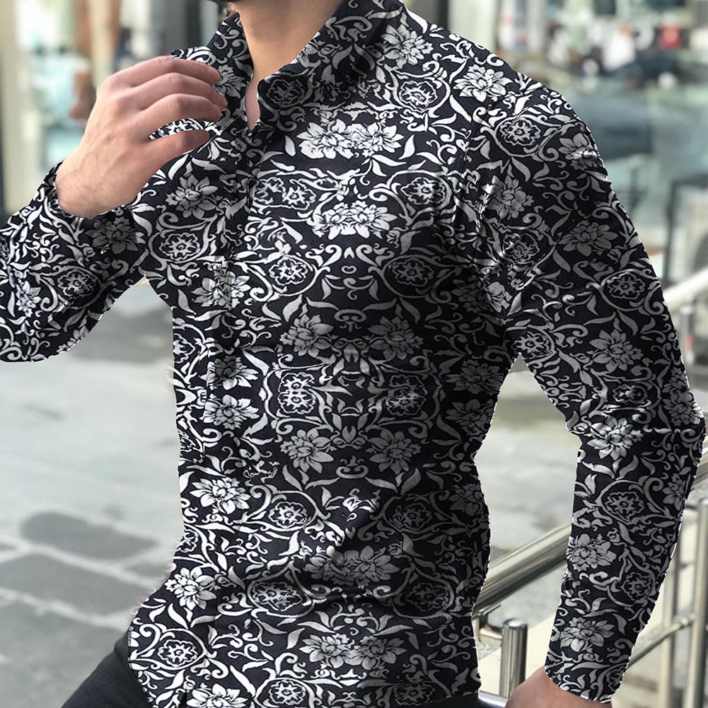 Men's Ditsy Floral Blouse Men's Clothing display picture 11