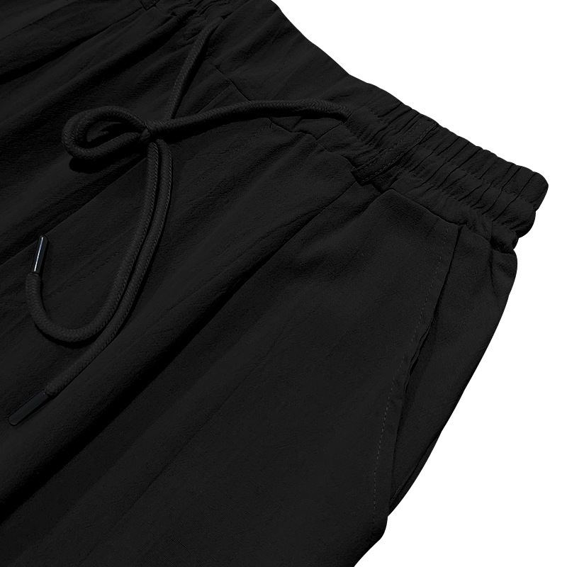 Men's Loose Linen Casual Wide-leg Beach Trousers For Summer_voghion.com