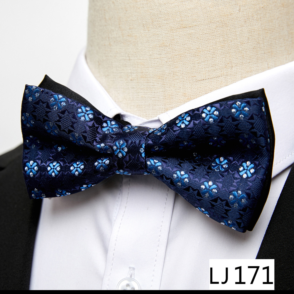 Cravatta formale da uomo con fiocco in seta poliestere con nuovo motivo_voghion.com