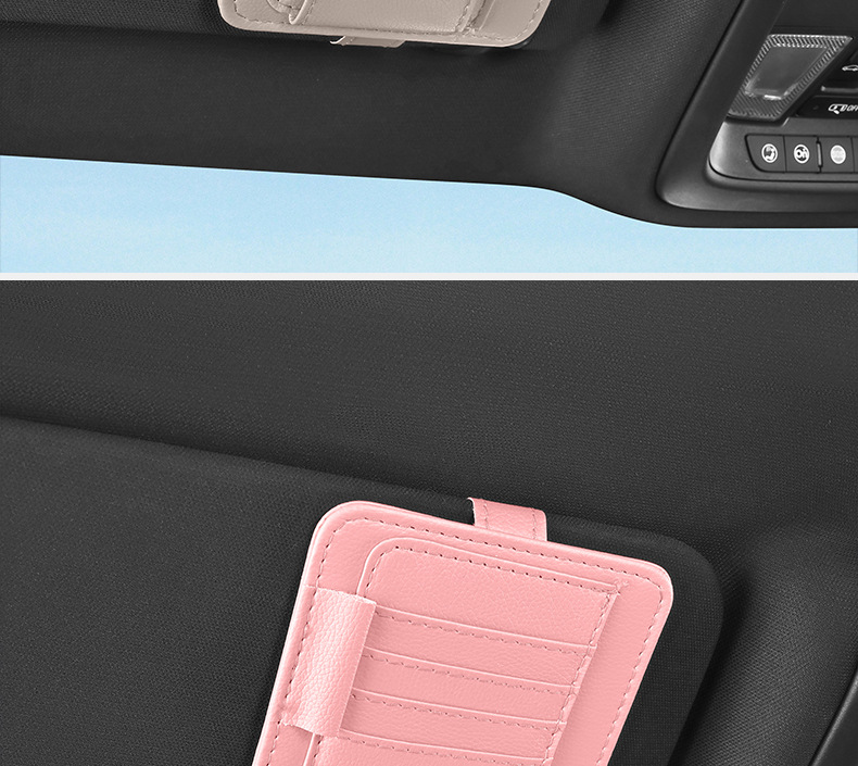 Car Sun Visor Storage Clip Multifunctional Car Glasses Clip Card Business Card Id Clip Bill Interior Storage Bag