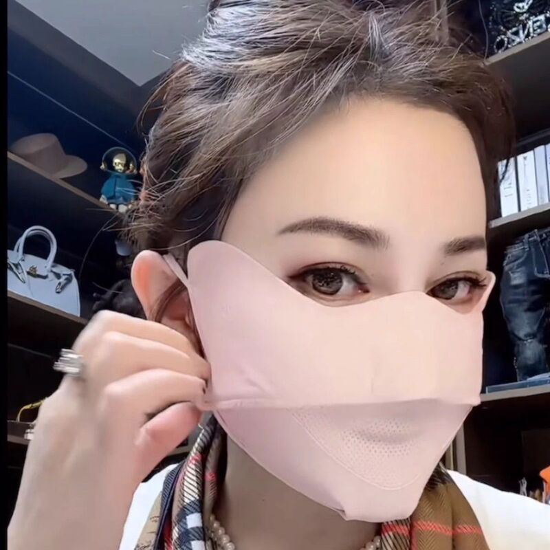 夏季防晒口罩女士3d立体防晒护眼角面罩夏季面纱凉爽透气防紫外线|undefined