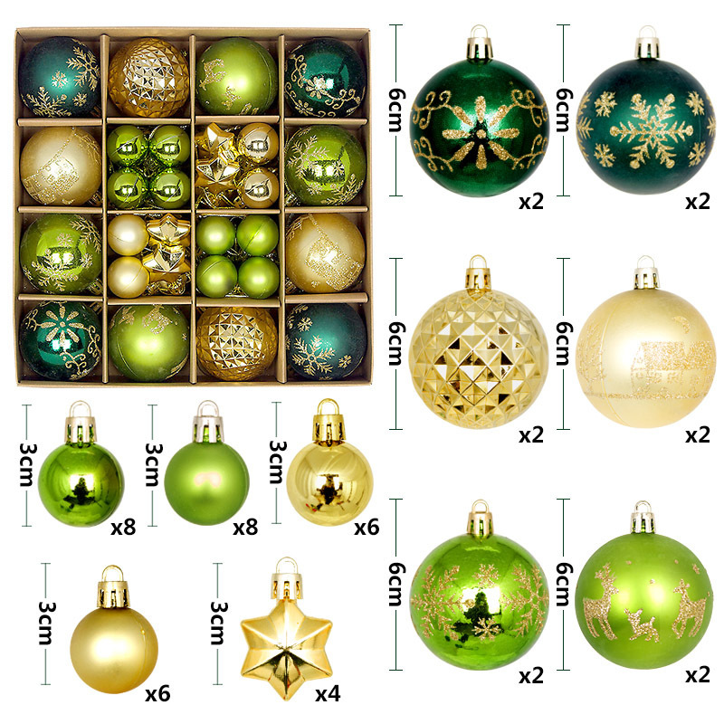 Juego de Esferas Navideñas Decorativas de Plástico para Navidades
