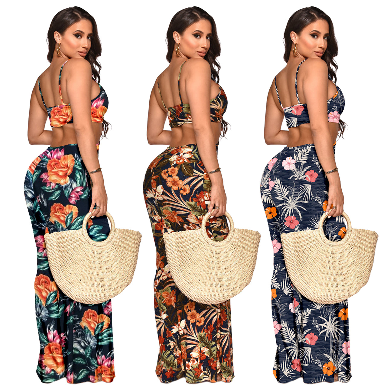 Women Clothing Spring Summer Beach Vacation Tube Top Hollow Out Cutout Jumpsuit