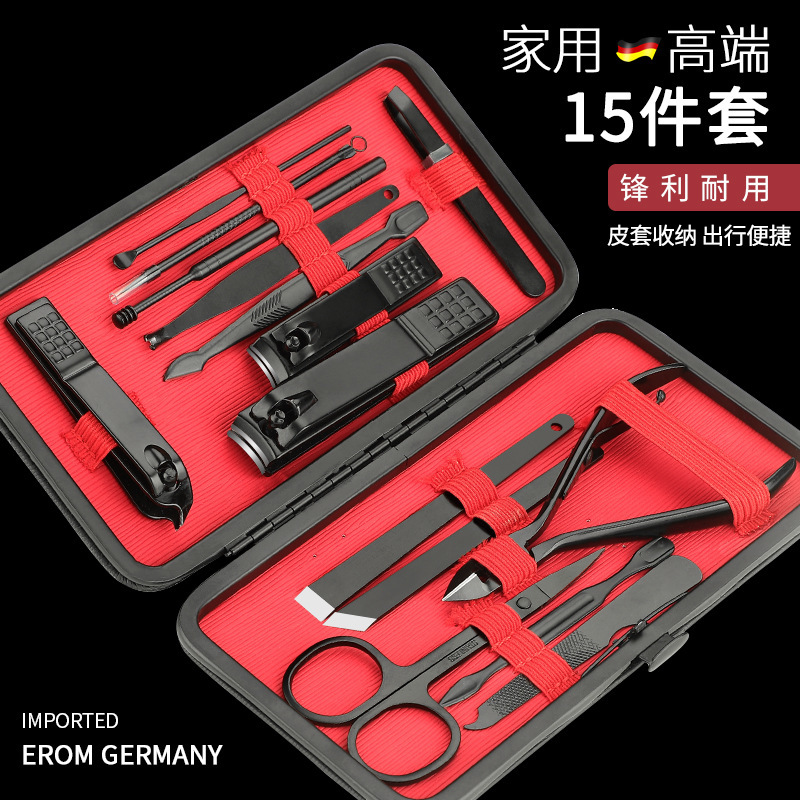Fábrica directa pedicure kit de cortador de uñas portátil doméstico de acero inoxidable pinza de uñas pedicure kit de herramientas de manicuras