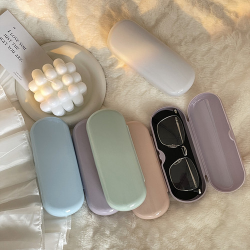ins cream simple frame glasses case portable small fresh student myopia glasses case sunglasses kj211