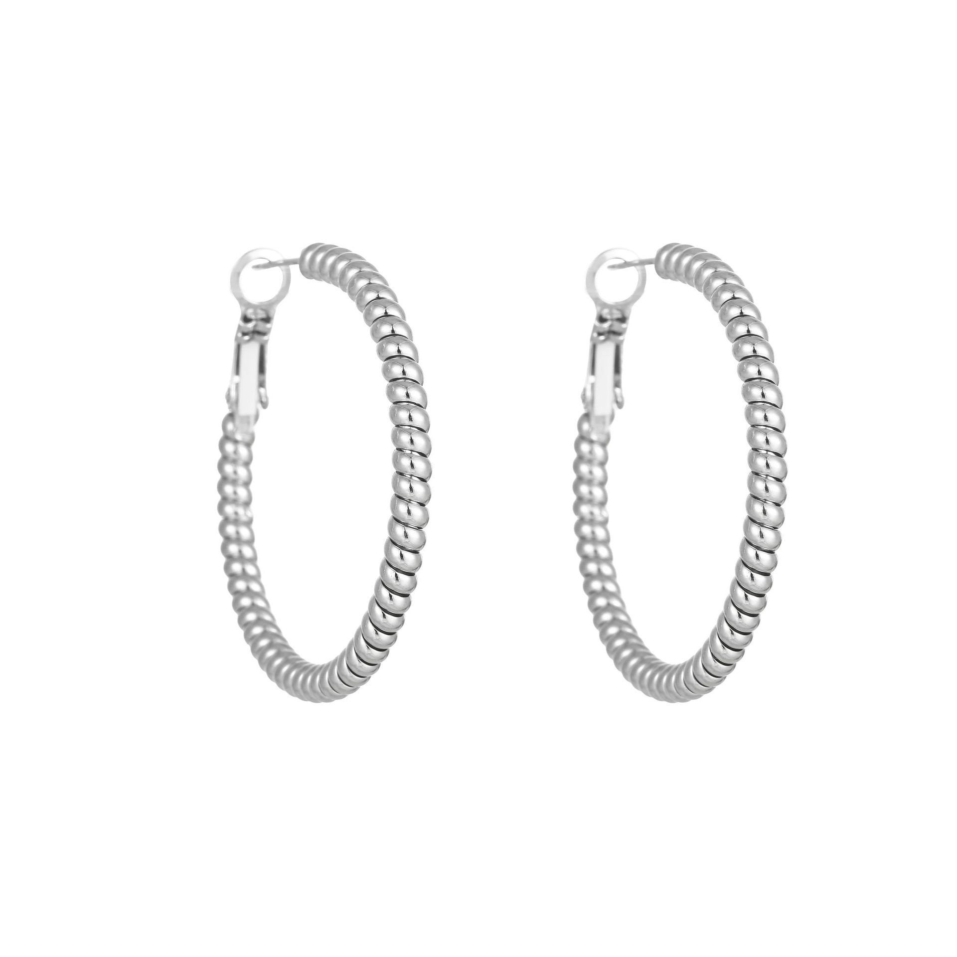 Plating Design 1 Pair Simple Style Solid Color Plating Titanium Steel Earrings