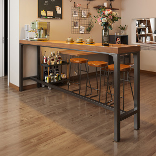 Bar Table, Home Balcony, Leisure Small Bar, Wall-Mounted Long Narrow Table, Milk Tea Shop, Simple Table and Chair Combination, High Table