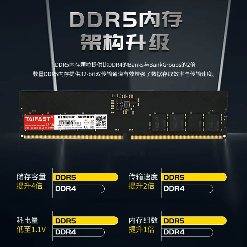 TAIFAST Тайваньская скорость DDR5 8G 16G 32G планка памяти для настольного ПК 4800MHz 5200MHz полная совместимость