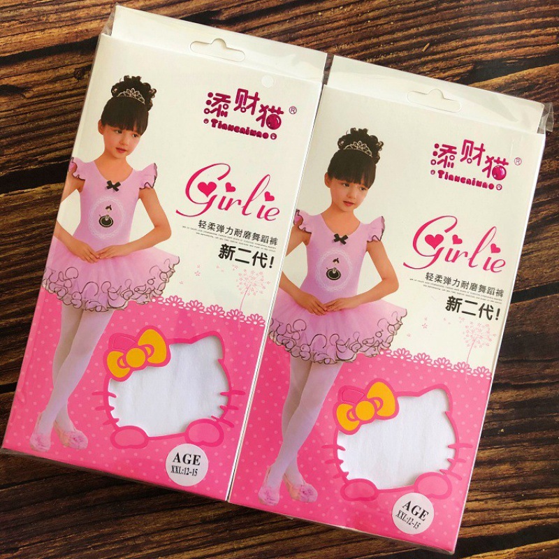 Children's white dance socks spring and summer thin girls velvet anti-hook silk pantyhose leggings wholesale