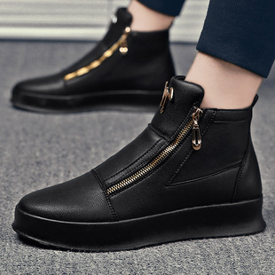 Martin boots men's shoes autumn high-top board shoes White shoes men's British style casual leather shoes tooling boots men's