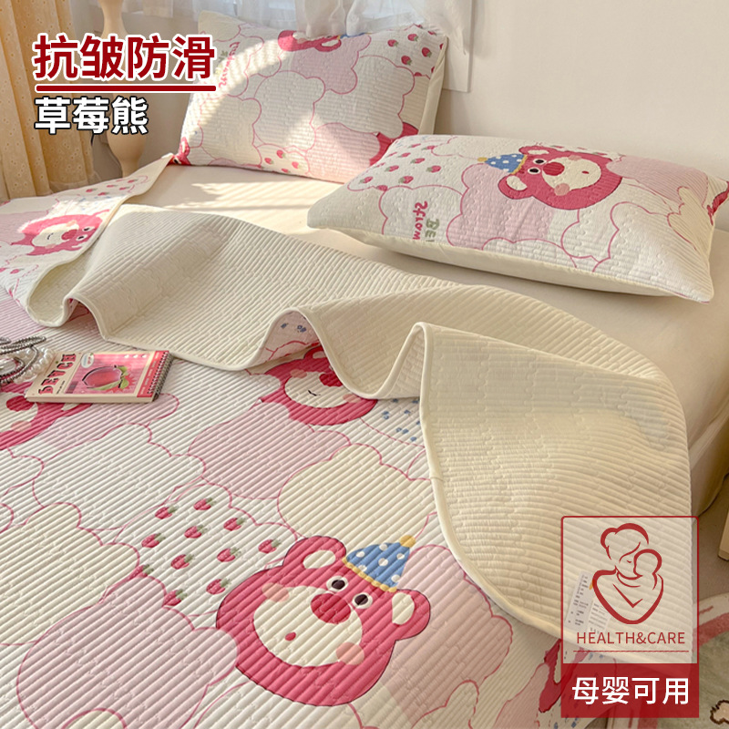 Juego de tres piezas con cubierta de cama de algodón Clase A 2025 nuevas sábanas de dormitorio acolchadas de tatami de algodón universal de cuatro estaciones