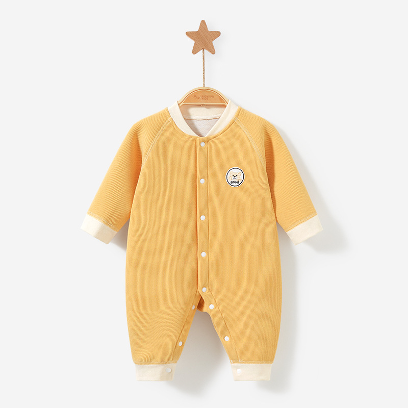 Mono para bebé para primavera, otoño e invierno, forrado de lana, cálido, adecuado para salir, conjunto unisex de otoño, pelele grueso, ropa para recién nacido.