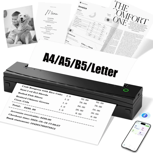 D80 black + random thermal paper 20 sheets/Letter