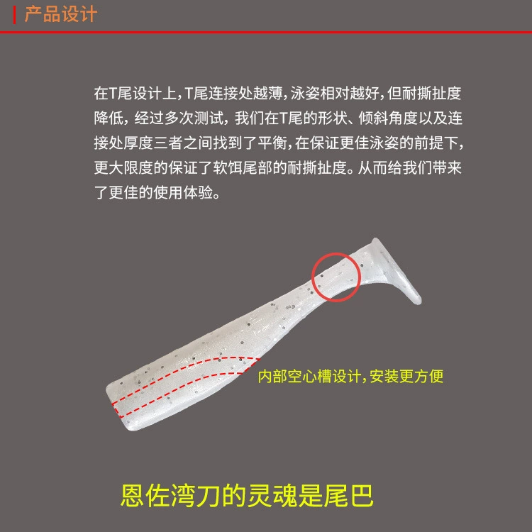 Enzo ENZO Bay Knife Tail Luya приманка морская рыбалка хвост мягкая приманка Свинец-Головка крючок хвост Pass Bass Barbacco приманка