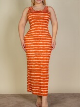 H 10126 Elegant Waist Tie Striped Dress ���|�B��ȹ �羳
