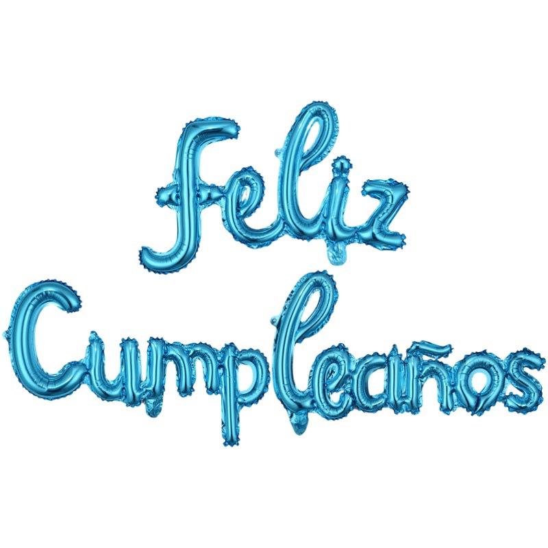 16 pulgadas Siamés español Feliz cumpleaños traje globo de Aluminio Español minúscula fiesta de cumpleaños decoración globo