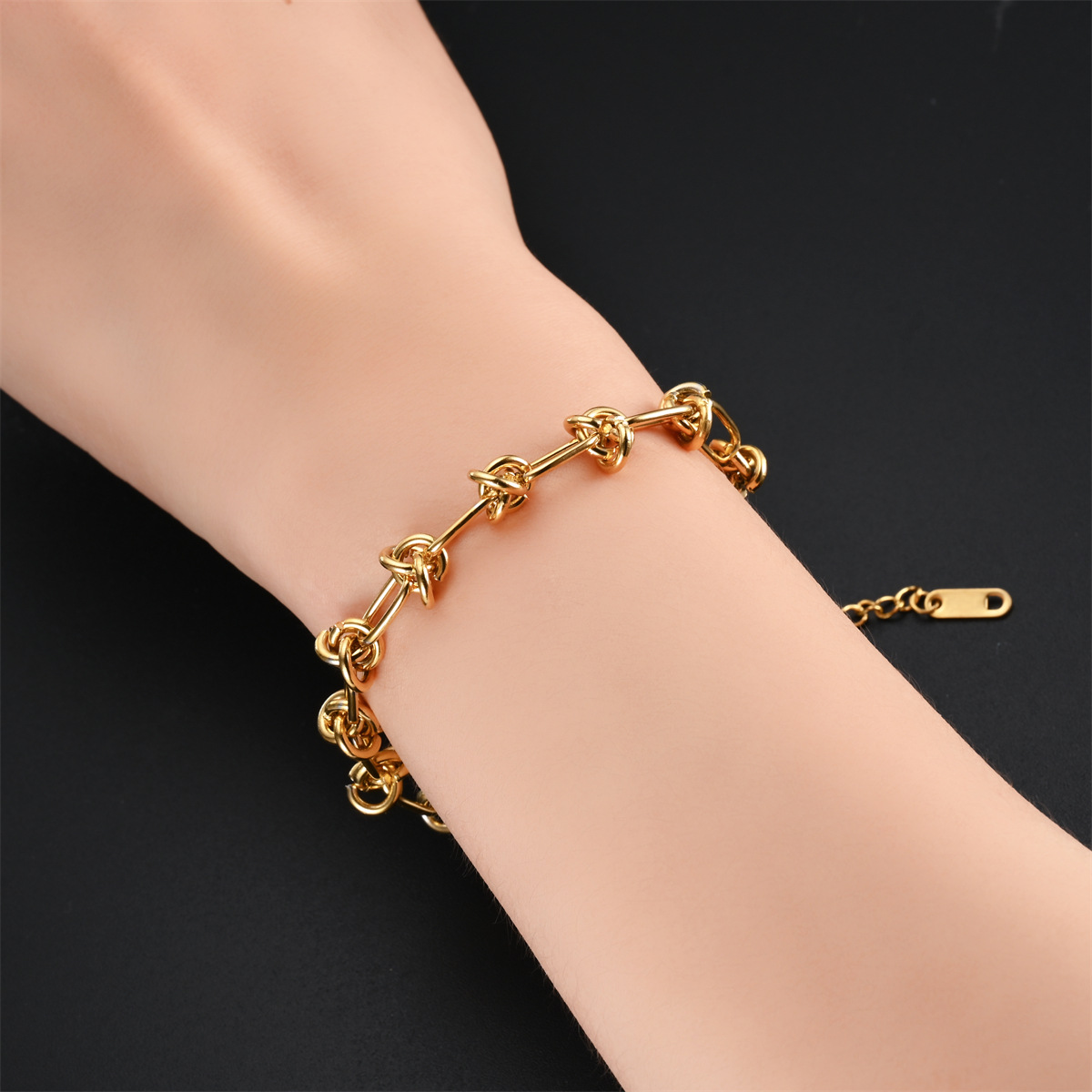 Geometric Pattern Unisex Gender Simple Style Geometric Stainless Steel Bracelets 1 Piece