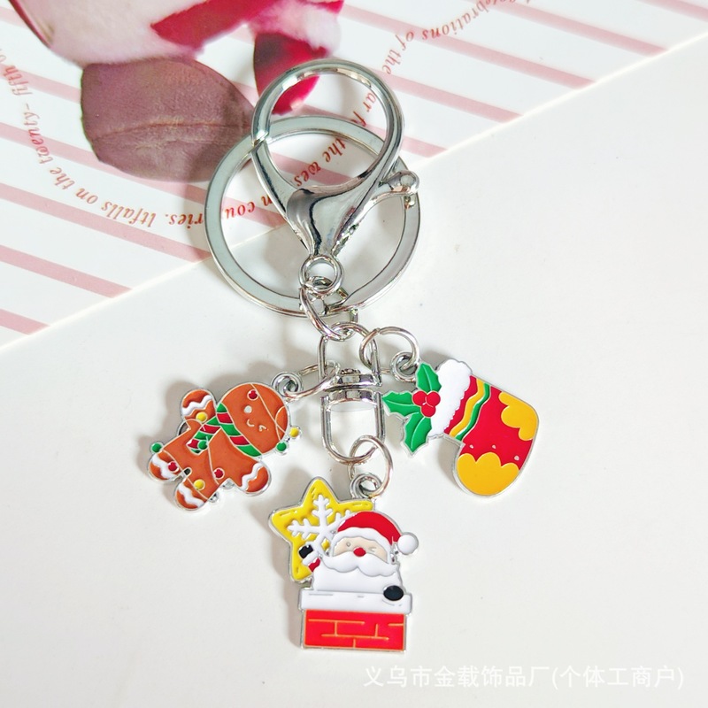 圣诞节钥匙扣礼物盒合集可爱卡通雪人钥匙链创意挂饰饰品包包挂件|undefined